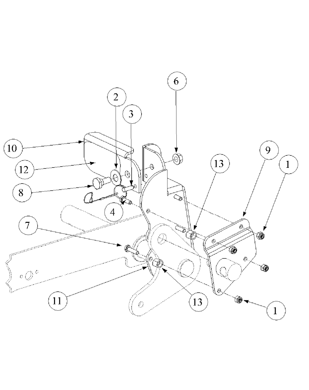 Foot Pedal Deck Lift Assembly Diagram and Parts List for M60-KW (53AB5D8X150-25-HP)(2003 1/2) Cub Cadet Lawn Tractor